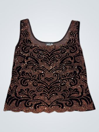 Onyx Nite Damen-Top mit Paillettenverzierung