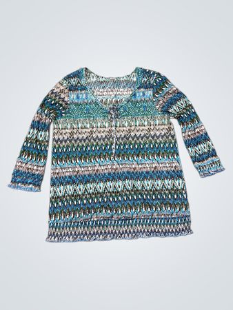 Langarm-Boho-Print-Tunika