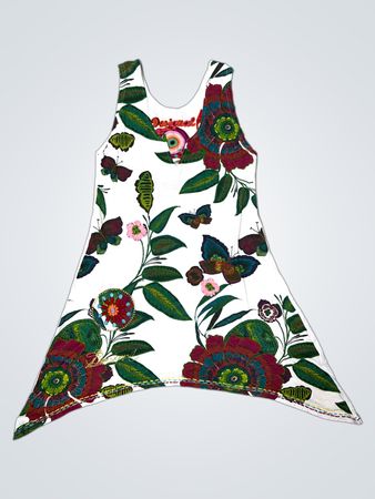 Desigual ärmelloses Kleid mit floralem Schmetterlingsmuster
