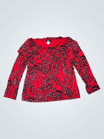 MSK Red Paisley Langärmliges Oberteil