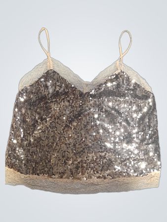 Soprano Pailletten-Spitzenbesatz-Cami-Top