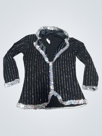 Rocci Schwarze Paillettenjacke mit Streifen