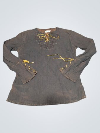 Giani Feroti Lady Line Braun Schnürbluse