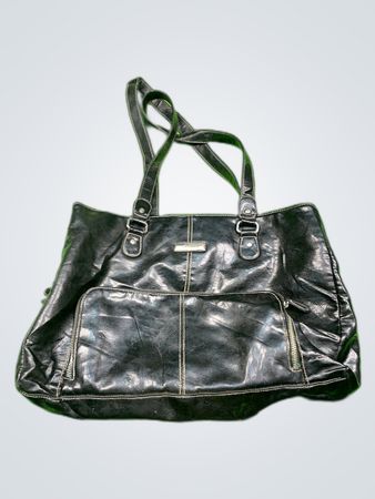 Black Leather Tote Bag