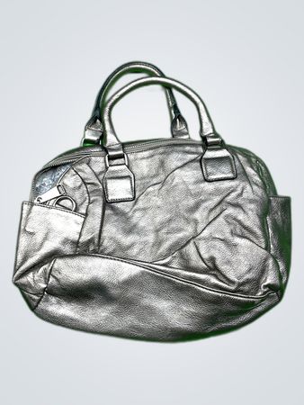 Silver Leather Handbag