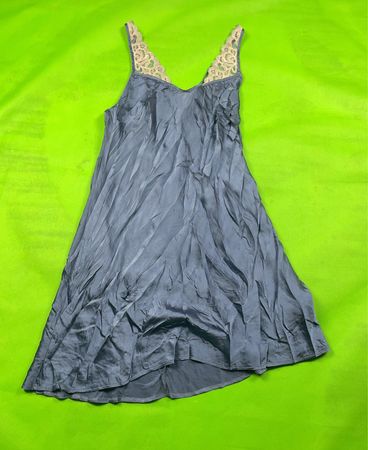 Intimissimi Grey Lace Trim Slip Dress