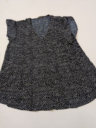 Adrianna Papell Black and White Polka Dot Top