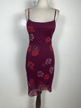 City Triangles Burgundy Floral Slip Dress