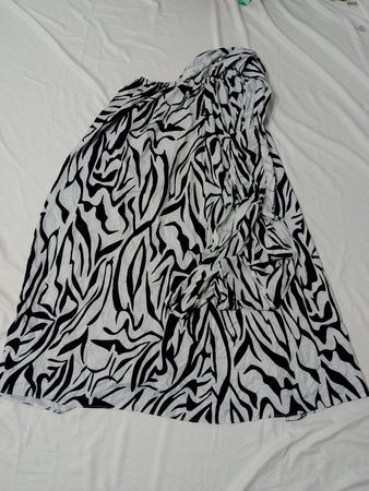 Black and White Zebra Print Hooded Cape Poncho