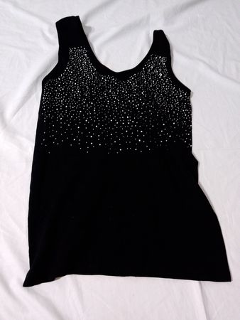 Black Rhinestone Tank Top
