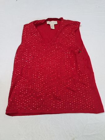 Red Sequined Sleeveless Top