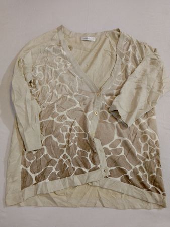 Tan Giraffe Print Cardigan