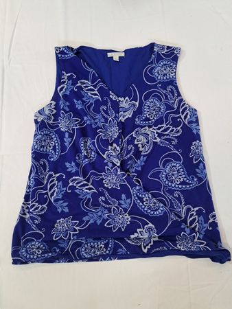 Blue Floral Sleeveless Top