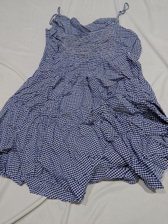 blue gingham dress old navy English Factory Navy Gingham Sloan Maxi Dress Navy Gingham / S main image 0