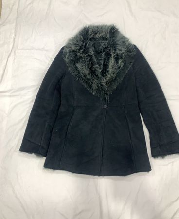Black Fur-Lined Coat