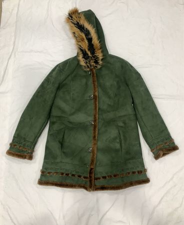 Neyellelle Green Suede Hooded Jacket