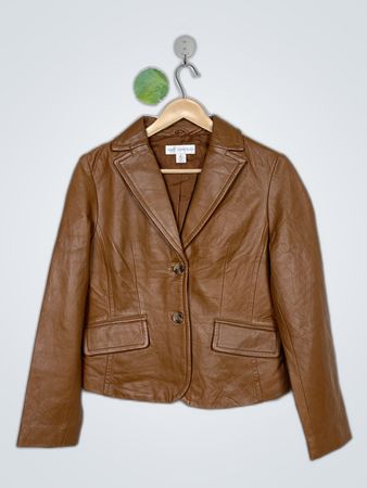 Veste en cuir marron