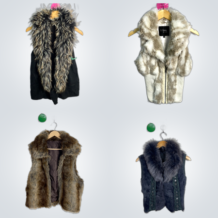 Fur Vest Bundle LASEINE Ci Sono Volcom Fur Waistcoats 5 Pc Lot