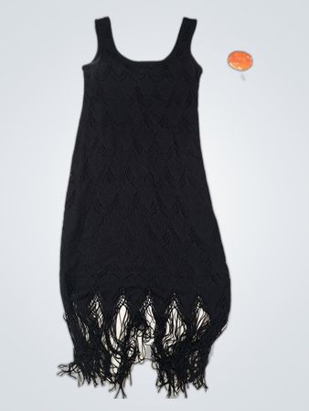 Schwarzes Fransen-Kleid