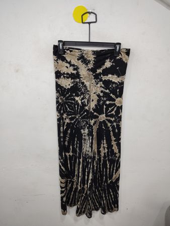 Black and Beige Tie-Dye Skirt