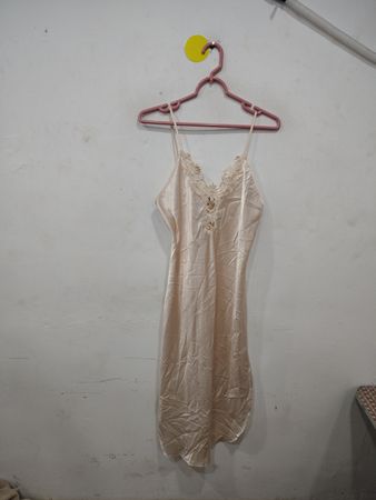 Beige Satin Chemise