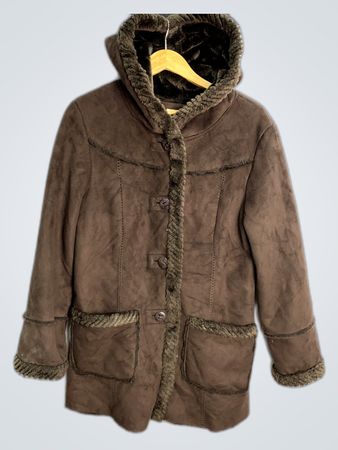Parka en fausse fourrure marron doublée