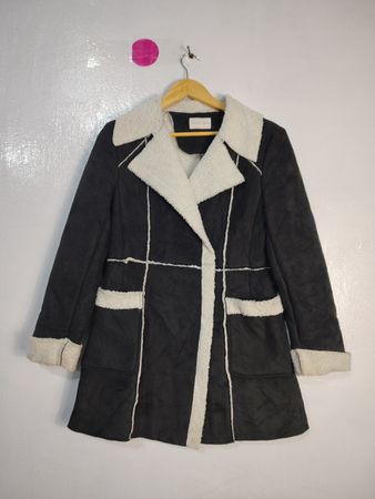 Thames Adhoc Black and White Shearling Coat
