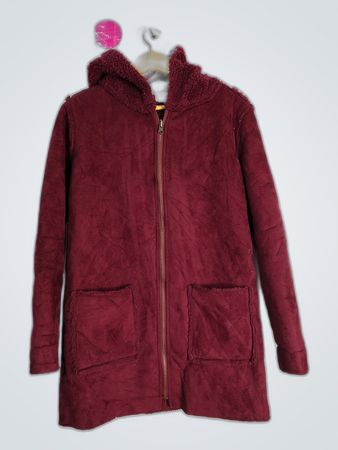 Maroon Fleece-Lined Zipper Jacket