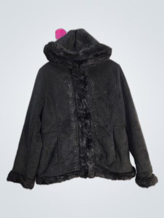 Black Faux Fur Coat
