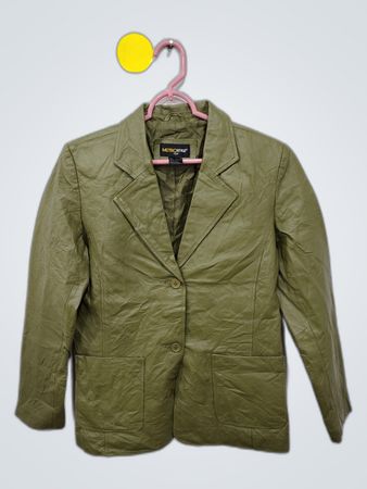 METROSTYLE Green Leather Jacket