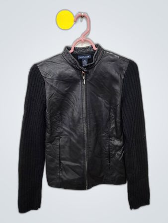 Ann Taylor Leather and Wool Jacket
