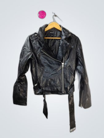 Zenana Black Leather Biker Jacket