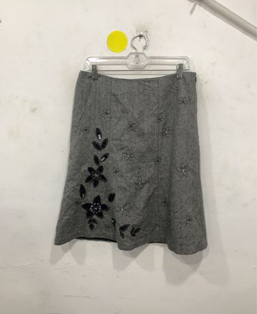 Jones New York Gray Floral Skirt