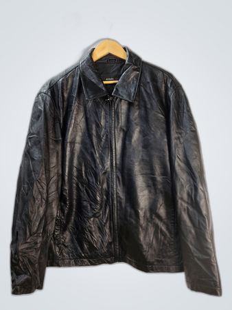 Chaqueta de cuero negra Alfani