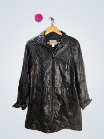 Cazadora de Cuero Negra Worthington