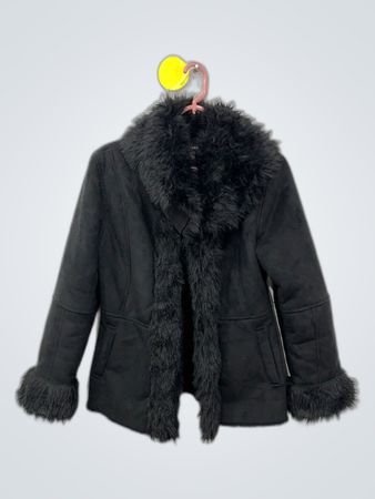 Black Fur Trimmed Coat