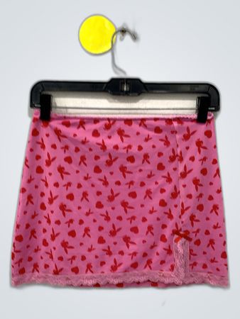 Unbranded Pink Heart Print Mini Skirt