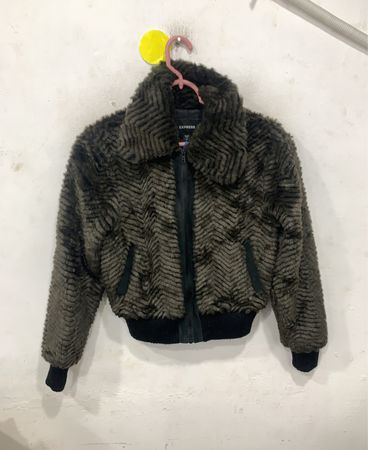 Express Fur Trim Bomber Jacket
