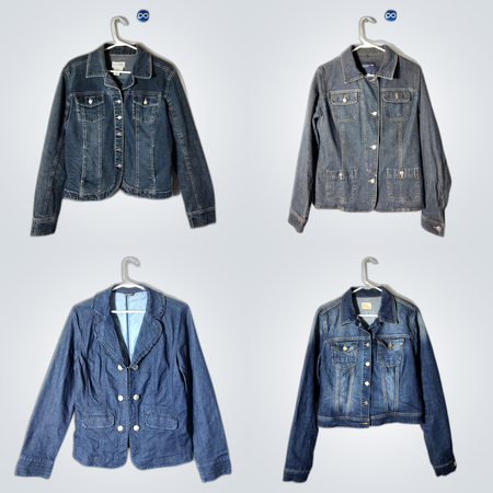 Jaquetas de denim com zíper e botão Y2K