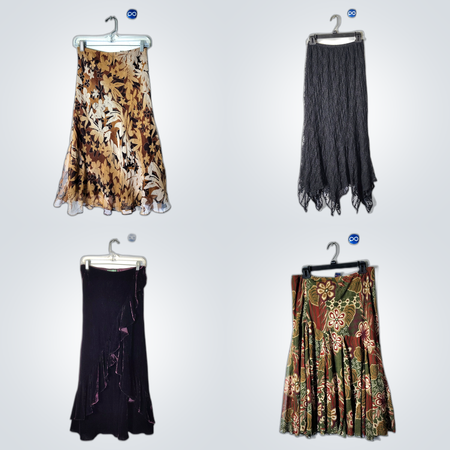 Y2K boho girl poly skirts