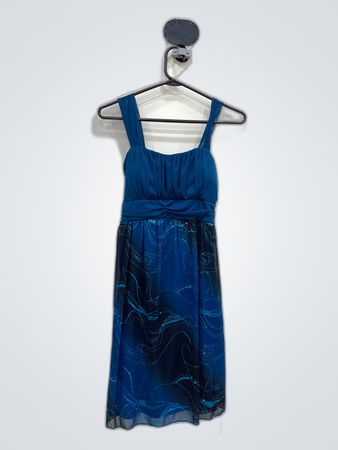 Tu Tu Fashion Teal Wavy Print Mini Dress