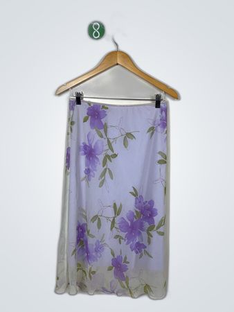 Purple Floral Skirt