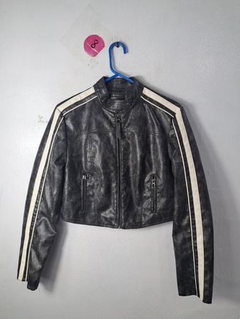 BERSHKA Black Leather Jacket