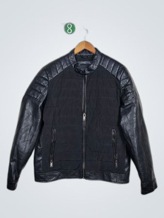 DKNY Black Quilted Leather Jacket