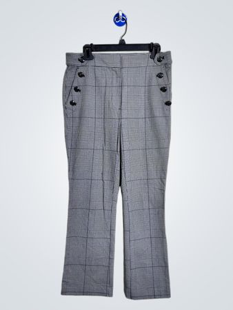 LOFT Pantalons à pattes évasées en tartan