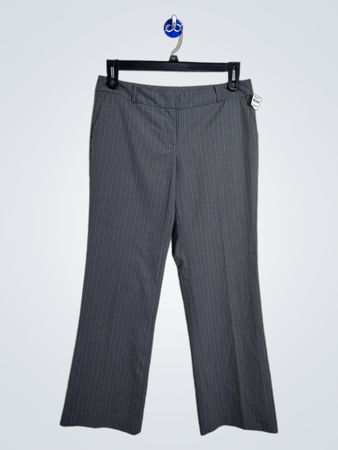 New York & Company Pantalons de costume à rayures grises pour femmes petite taille 10