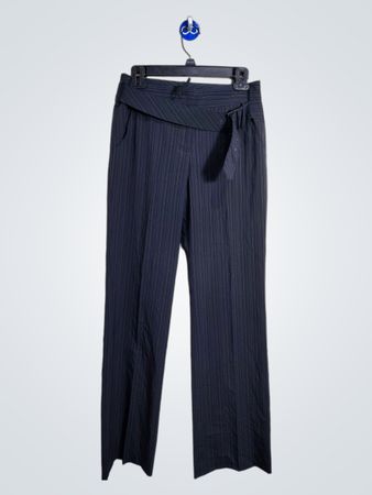 Pantalon droit à rayures Anne Klein