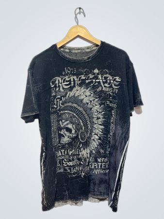 Affliction Renegade Skull Native American Headdress T-Shirt