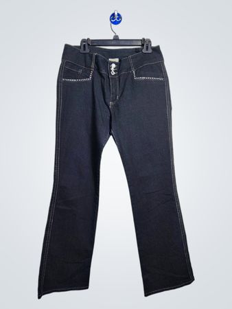 PR-jeans Pantalon Bootcut Femme en Denim Foncé