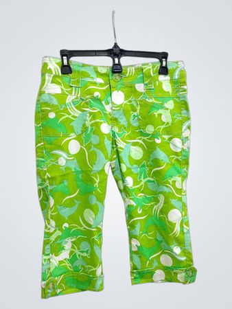 Calças Capri com Estampa de Golfinho Verde da Guess Jeans
